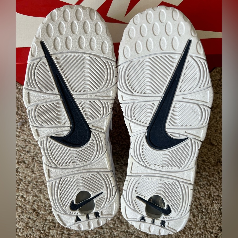 Nike Air More Uptempo White Midnight Navy Grade School GS - Picture 8 of 12